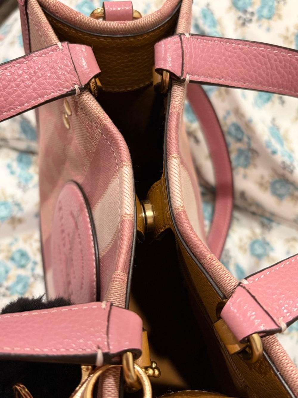 Coach Dempsey Signature Jacquard Mini Satchel (Pink) - Picture 16 of 17
